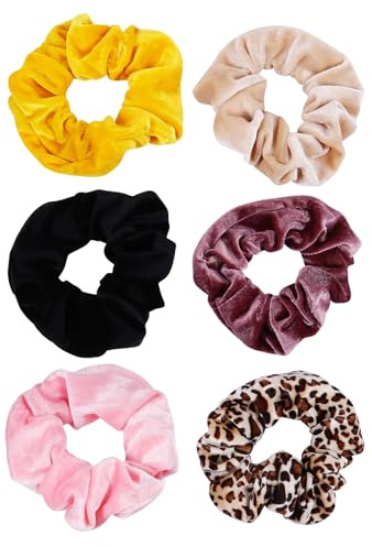 STOBAZA Große Elastische Haargummis 6 Stück Zufällige Farbe aus Weichem Gewebe Komfortabel für Damen und Mädchen bei Verschiedenen Anlässen