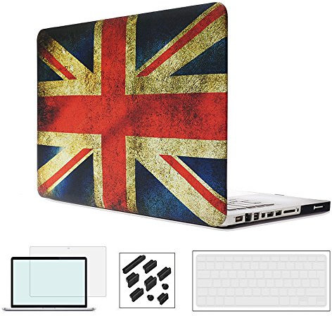 RYGOU Macbook Pro 13 Funda, 4 en 1 Plástico Caso Duro con Teclado Protector y Pantalla de la Cubierta para el de Macbook Pro 13 Pulgadas con DVD Drive (A1278)