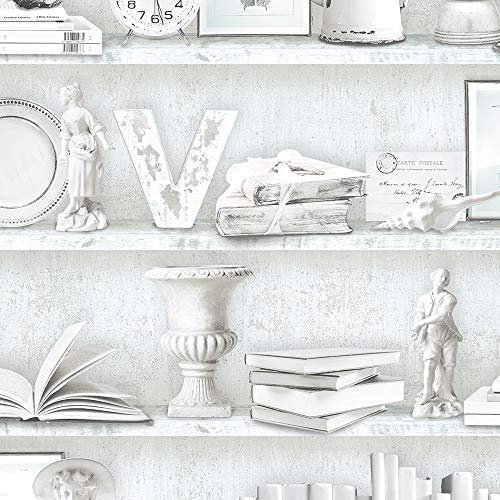 FH37506 - Homestyle Quirky Random Objects Blue White Galerie Wallpaper