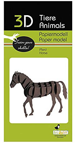 fFidolin 3D Papiermodell - Pferd, aus Papier, b/h/t: ca. 12 × 9 × 4,5 cm (montiert)