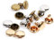Lot de 100 rivets en cuir à double capuchon pour réparation et décoration Doré