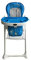 High Chair Feeding Table Padded Seat Folding 3 in 1 Baby Toddler Infant Reclining Height Adjustable Feeding High Chairs with Removable Tray & Cover 5 Point Harness Wheels, Recliner 6-36 Months (Blue)