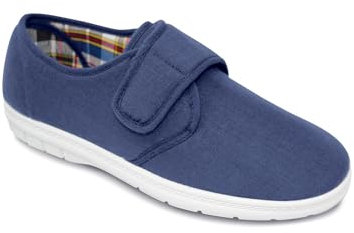 Chums Men's Wide Fit Canvas Touch and Close Shoe Navy 12 UK