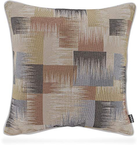 H.O.C.K. Monti Kissen inkl. Füllung Zierkissen Dekokissen mit Keder 50x50cm Multi (50x50cm, Multi beige)