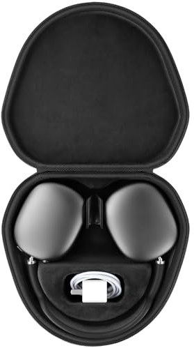 co2CREA Hard Case mit Schlafmodus Ersatz für Apple AirPods Max Wireless Over-Ear Kopfhörer (Schwarze Hülle)