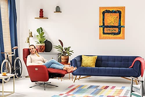 Scandico TV-Sessel Sessel Bosse / Drehbarer Relax-Sessel mit 2-motorischer Rücken- und Fußteil-Verstellung / Herz-Waage-Position / 74 x 107 x 90 / Leder Rot