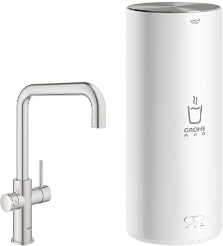 Grohe Red Kochendwasserhahn mit U-Auslauf und Kombikessel Supersteel