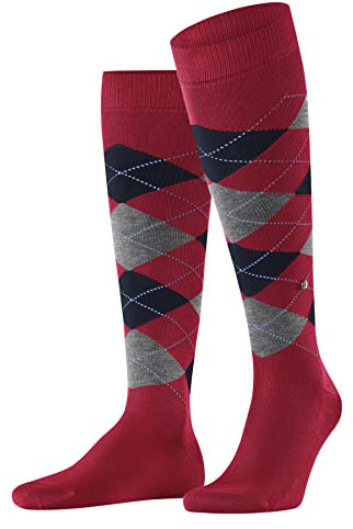 Burlington Herren Kniestrümpfe Manchester M Kh Baumwolle lang gemustert 1 Paar, Rot Passion 8048, 40-46