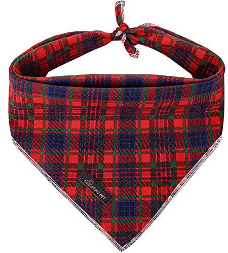 ARING PET Weihnachten Hund Bandana-Niedliche Karierte Hundebandanas, Baumwolle Urlaub Hundehalstuch Baumwolle Hund Dreieck Lätzchen für Kleine bis Große Junge Mädchen Hunde und Katzen