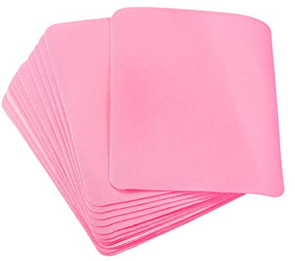 sourcing map Parches Termoadhesivos 12uds para Reparación de Ropa Telas, Parches de Tela para Planchar, Rosa 4,9x3,7 para Decoración Reparación de Agujeros Ropa, Pantalones, Bolsas