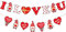 I Love You Banner mit Gesprächsherzen – 3 m, kein Selbermachen | I Love You Dekorationen Romantische Dekorationen Special Night | Valentinstagsbanner Valentinstag Dekoration | Valentinstag Girlande