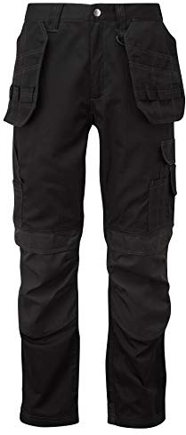 Osbauer Pantalones Cargo de Trabajo con Multibolsillos y Rodilleras con Bolsillo para Hombres Cintura semielástica Cordura - Render Pro