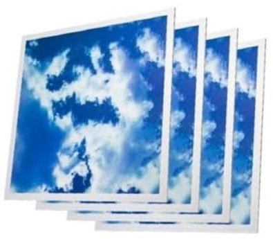 Lot de 4 Panneaux LED 60x60 Slim 45W CIEL (motif complet)