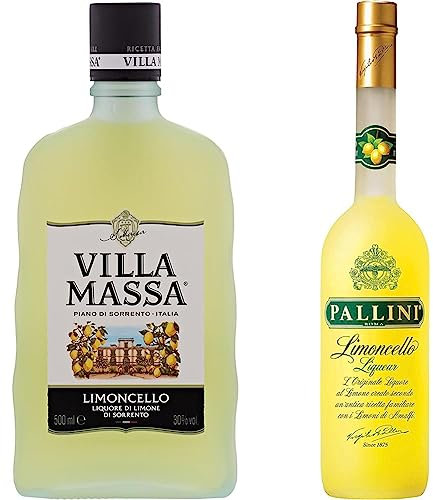 Villa Massa Liquore Limoni Sorrento - 500 ml & Pallini Limoncello - 1000 ml: nato dall’infusione del pregiato Limone Costa D'Amalfi IGP 26% ABV.