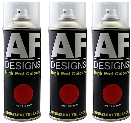 Alex Flittner Designs Bremssattellack ROT hitzebeständig 300° Thermolack 3x400ml Spray