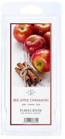 Purple River Duftwachs für Duftlampe | 4er Set Red Apple Cinnamon | Duftwachs Apfel Zimt | 10 Wax Melts für Duftlampe | Raumduft für Aromatherapie | 6h Duftdauer je Wax Melt