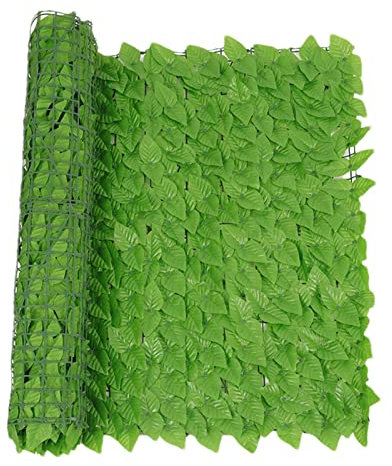 Monozoz Künstlicher Efeu Hecken Sichtschutz, Künstliche Efeu Hecke Rolle, Zaun Sichtschutzgitter Mit Blättern Paneele Rolle, 50x200cm