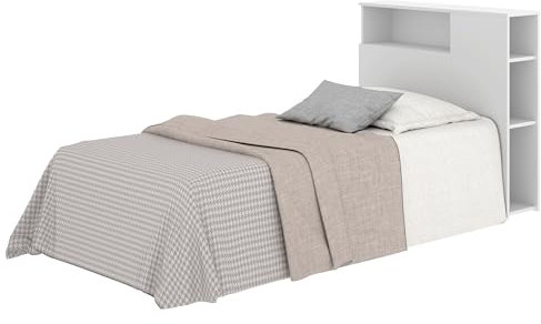DEKIT GRUPO RIMOBEL Ten Kopfteil mit Ablagen für 90 cm breites Bett, Weiß, 96 x 23,4 x 99 cm