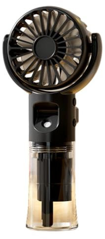 ISAKEN Ventilateur de poche USB, mini ventilateur portable avec 4 vitesses, ventilateur de brume d'eau portable rechargeable alimenté par batterie pour le bureau, les voyages, la maison