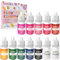 Food Colouring - 12 Colours × 6ml Concentrated Food Colouring Liquid for Baking, Cake Decorating, Candy, Macaron, Icing and Cooking - Neon Food Dye for Slime Making and DIY Crafts