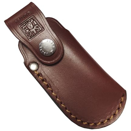 Joker FB15 Leather Sheath for Knife, Brown Color, Size 125 x 50 mm