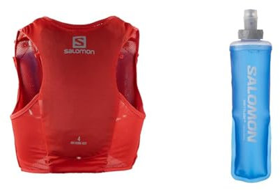 Salomon ADV Hydra Vest 4 Unisex Hydrationsweste Trail running Wandern MTB & Soft Flask 250ml/8oz 28 Unisex Soft-Trinkflasche, Komfort, Ventil mit hoher Durchflussrate, Einfach zu handhaben, Blau