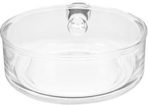Amosfun Glass Bowl with Handle, 16cm Clear Breakfast Bowl for Cereal, Soup, Oatmeal, Salad, Desserts, Yogurt, Easy to Wash