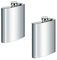Edelstahl Flachmann Mit Trichter - Tragbar Zum Wandern, Klettern, Angeln, Camping (Silver-2Pack)