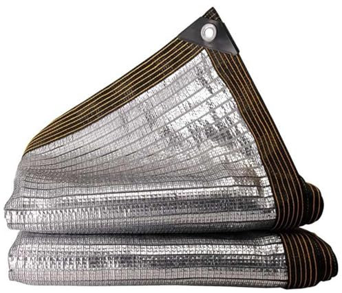 YLKWNG Aluminet Sonnenschutz Schattiernetz mit Ösen 75% Schattierungsnetz Schattenplane 2x4.0m 3x3.0m 5x7.0m für Pergola Pflanzen Gewächshäuser Gärten Terrassenüberdachung(6x8.0m/19.7x26.2ft)