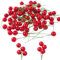 100 Stück rote Mini-Beeren, Weihnachtskugeln, runde Kirschfrucht-Accessoires, Weihnachts-Stechpalmen-Beeren-Kranz-Zubehör, Kunsthandwerk zum Dekorieren von Zweigen und zum Dekorieren von Geschenken