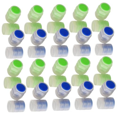 BUGUUYO 50stücke Fluoreszierende Auto Reifen Ventilkappen Langlebige Leuchtende Ventildeckel Für Pkw-Reifen Nachtaktiv Schützt Ventile Vor Staub Und Verschleiß Auffälliges Sicherheitszubeh