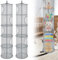 HUSOUE 5 Tier Teddy Storage Hanging Mesh, 2 PCS Foldable Save Space Soft Toy Storage Hanging Toy Storage Basket Net for Teddies Doll Soft Cuddly Toys (Gray)