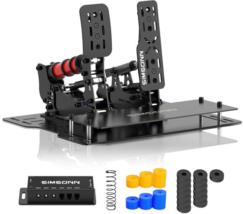 SIMSONN Pro Plus X Racing Simulator Hydraulische Pedale Sim Racing Pedale (Black P2-2 Hydraulic Rods-Plate)