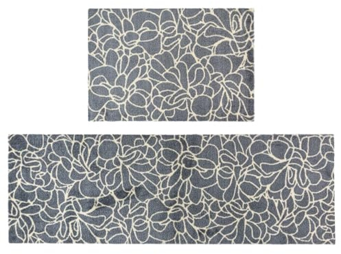 JVL Mega Mat Machine Washable Entrance Runner and Doormat Set, Floral