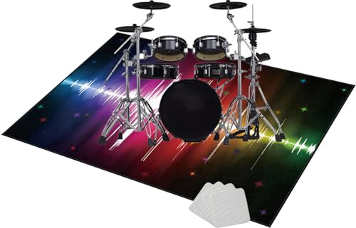 Schlagzeug Teppich Drum Teppich Schallschutzmatte Schlagzeugteppich | Schallschutz Teppich Drum Matte Drumteppich Musikinstrumentenmatte Drum-Matten-Teppich Schalldicht Teppiche 200 x 180 cm