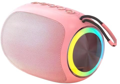 ALCXAZS Portable Bluetooth Speaker Box Hands-free Communication Without Stuttering High-definition Noise Reduction Large, Pink