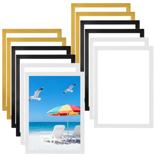 But the cow Marco Magnetico A4, 12 PcsMarco Magnético para Fotos, Marcos de Fotos Magnéticos Autoadhesivos para pared, pósteres, certificados, pinturas, fotos y avisos