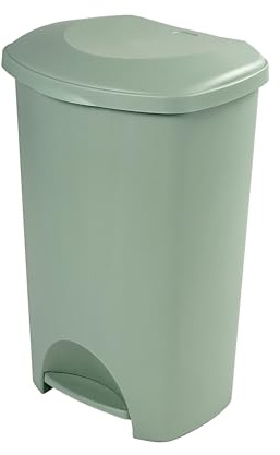 Addis 50L Willow Green Kitchen Pedal Bin | Soft Close Family Waste Bin | Modern willow green 50L pedal bin with soft close lid for stylish family kitchens and everyday waste disposal
