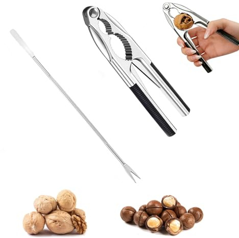 muahmuah Nussknacker Walnüsse, Nußknacker(2-teiliges Set) | Walnussknacker mit Rutschfestem Griff, Multifunktionaler Nussknacker Geeignet zum Schälen von Walnüssen, Nüssen, Hummern Usw
