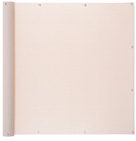 Ventanara® Balkonverkleidung Sichtschutz PVC Balkonumspannung Zaun Verkleidung Blende Windschutz Folie 500 x 75 cm Beige