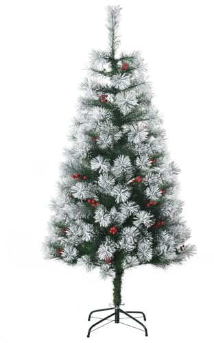 HOMCOM Indoor Christmas Tree Artificial Berry Xmas Decoration 5FT(150CM)