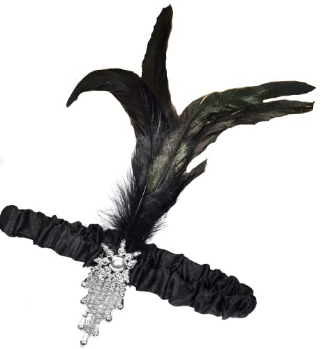 GOODS+GADGETS Charleston Haarreif 20er Jahre Outfit mit Feder für Burlesque Kostüm Verkleidung Kleid Outfit Accessoire (Haarband)