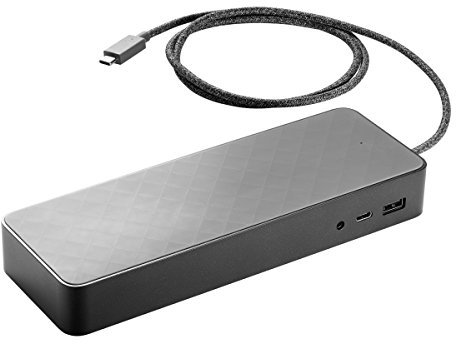 HP 1MK33AA#ABA USB-C Universal Dockingstation für Chromebook 14 G4, EliteBook 1040 G4, ZBook Studio G3 Mobile Workstation & mehr, schwarz