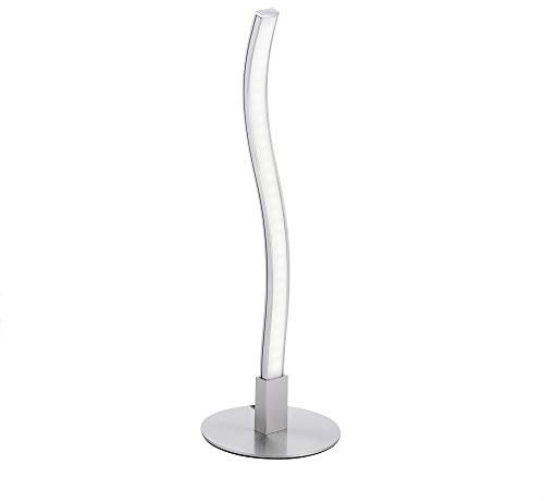 LED Schreibtischlampe in Wellenform | Tischlampe aus Edelstahl 10x30cm | moderne LED Tischleuchte in warmweißer Lichtfarbe mit Schnurschalter