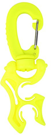 Tbest schlauchhalter,Tauchen Schlauchhalter Clip, Tauchen Regulator mit Clip Doppel Tauchen Dive BCD Schlauchhalter Niederdruckschlauch Clip Halter mit Karabinerhaken Schnalle(Grün)
