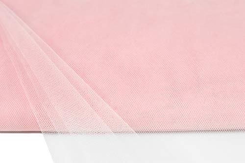 10m Tüll Stoff 150cm Tüllstoff Dekostoff Netz Tütü Fasching Mode Hochzeit Deko rose 123 zartrosa hellrosa