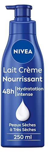 NIVEA Lait Corps Nourrissant 72h Peaux Sèches à Extra Sèches (1 x 250 ml) — Lait hydratant avec Concentré de Soin & Huile d’Amande Douce