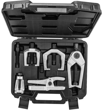 NEO TOOLS Abziehvorrichtung Satz für Spurstangen 5 Stück,zum Entfernen von Kugelgelenken, Bolzen, Spurstangen und Querlenkern konzipier; Demontage Aufhängungsteile; Koffer