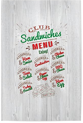 artboxONE Poster 75x50 cm Essen & Trinken Types of Sandwiches - Bild Sandwich Illustration Lunch