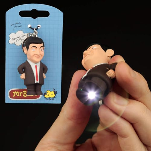 Puckator Mr Bean LED Keyring with Sound - Mothers Day Gifts Key Ring Keyrings Tags - Cool Keyrings Hoop Clip Fobs - Funny Cute Car Men's Accessories Stuff For Men Women - Trinket